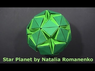 Kusudama Star Planet & Stellar Flare by Natalia Romanenko - Yakomoga Origami tutorial