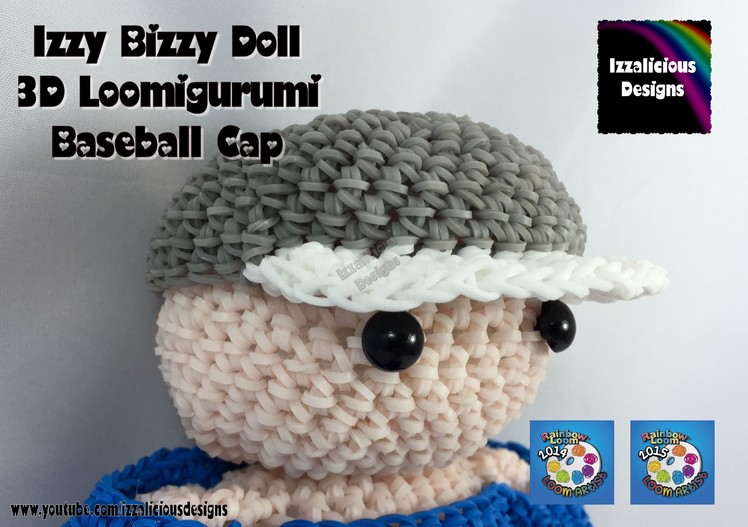 Loomigurumi Izzy Bizzy Doll - Baseball Cap - hook only - amigurumi with Rainbow Loom Bands