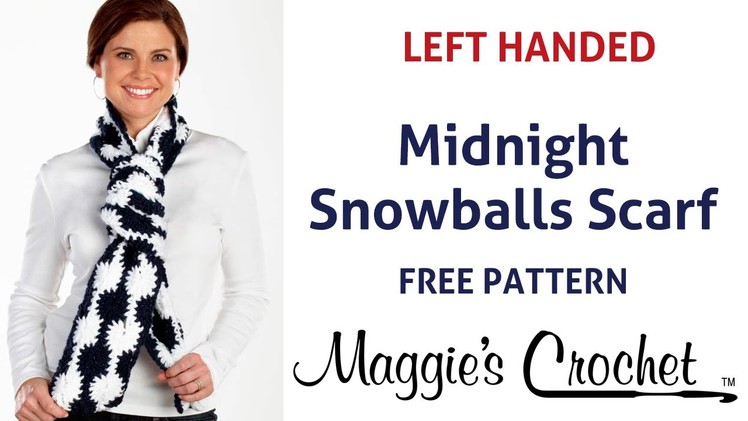 Midnight Snowball Scarf Free Crochet Pattern - Left Handed