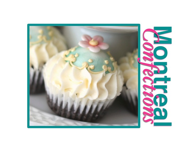Mini domed cupcake toppers - Vintage tea party cupcakes