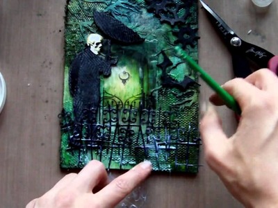 Mixed Media Art Canvas - Gothic Halloween