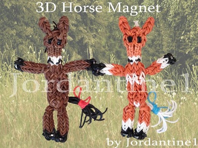 New 3D Horse. Pony Magnet Figure. Charm - Monster Tail or Rainbow Loom