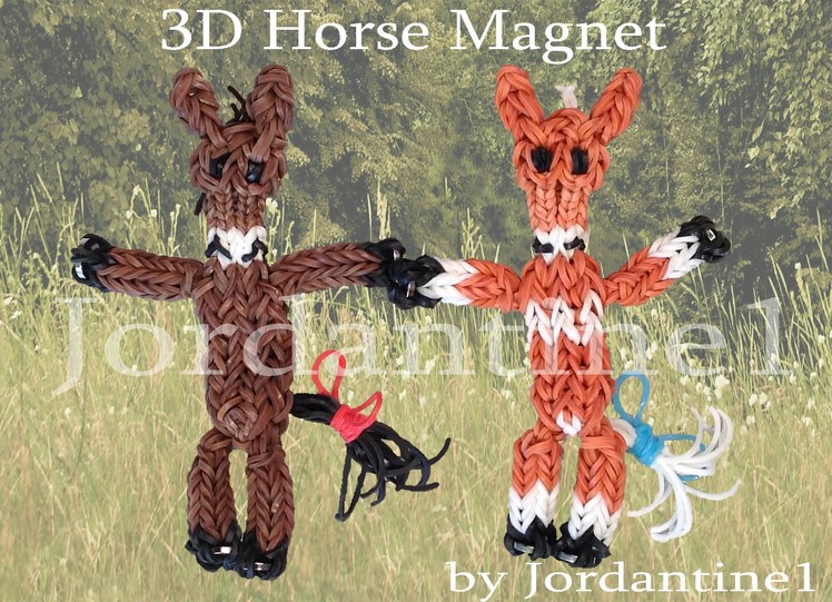 New 3D Horse. Pony Magnet Figure. Charm - Monster Tail or Rainbow Loom