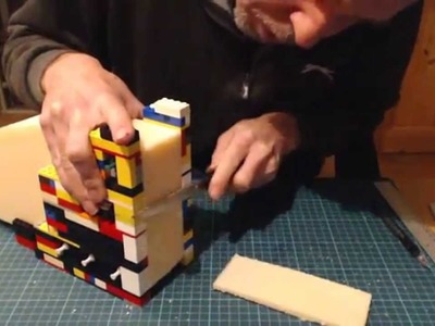 Precision cutting polystyrene (styrofoam) with Lego