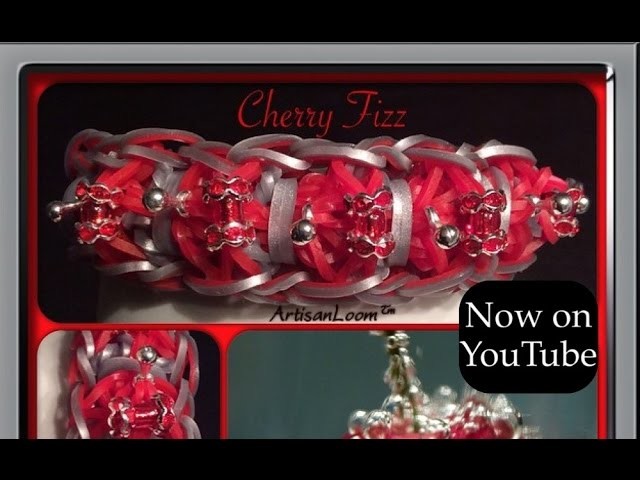 Rainbow Loom Band Cherry Fizz Bracelet Tutorial.How To