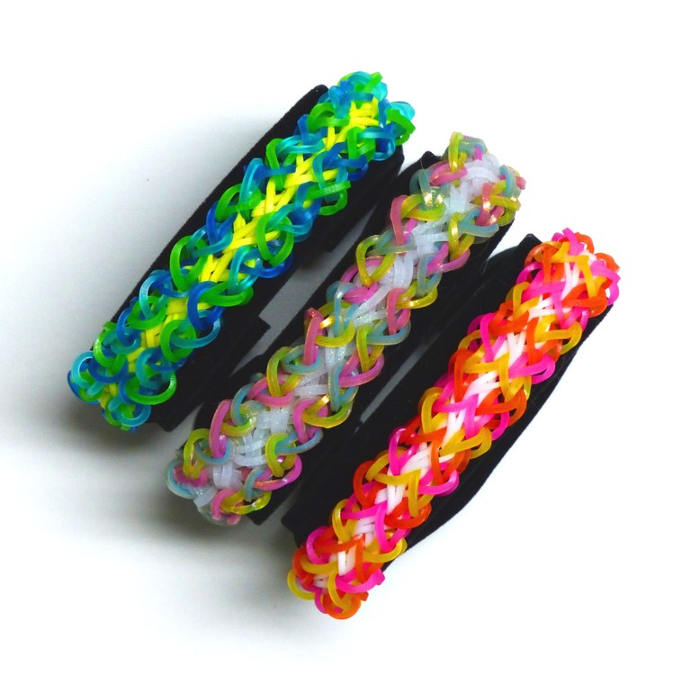 Rainbow Loom Bracelet - Original Design - "LOOPTY LOO" (4qq) REVERSIBLE!!!