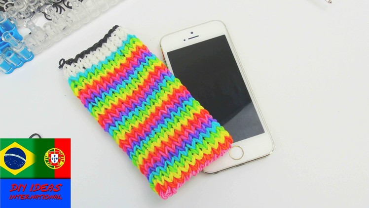 Rainbow Loom capa de celular iPhone no tear Rainbow Loom. iPhone Loom Bands Case Tutorial