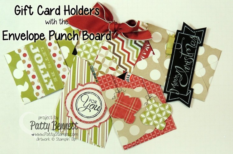 Stampin Up Envelope Punch Board Gift Card Holders