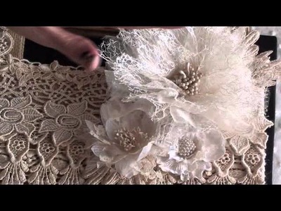 Tea dyed lace shopping bag - Tresor de Luxe DT Project 20
