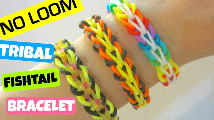 Tribal Fishtail Rainbow Loom Bracelet without a Loom. using 2 Pencils
