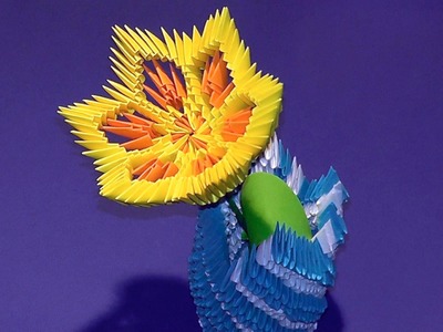 3D origami flower lily (lotus) tutorial