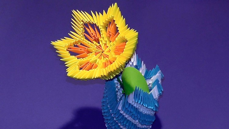 3D origami flower lily (lotus) tutorial