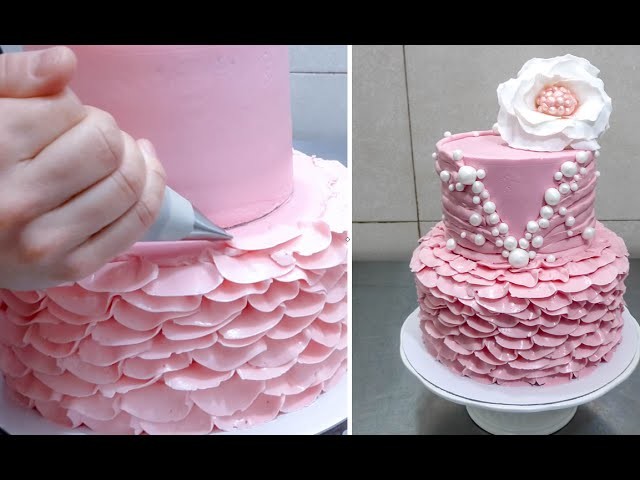 Buttercream Ruffle Cake Decoration How To By Cakesstepbystep