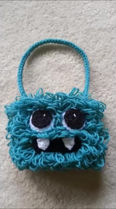 #Crochet Kids Silly Hairy Monster Bag Purse #TUTORIAL