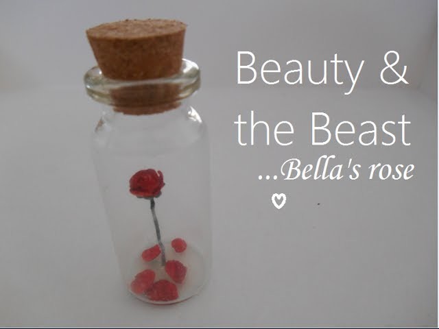 DIYValentines:Bottle charm: Beauty & the Beast- Bella's rose
