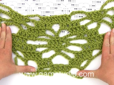 DROPS Crocheting Tutorial: Start on the crocheted shawl in DROPS 162-23