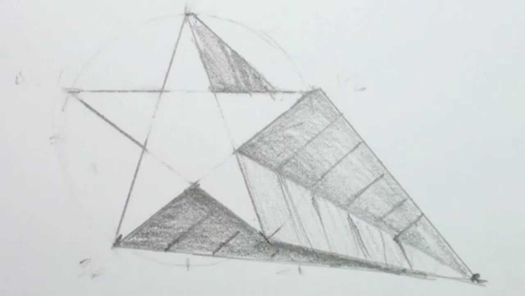 How to Draw a 3D Star Shape - Draw a Star in One-point Perspective