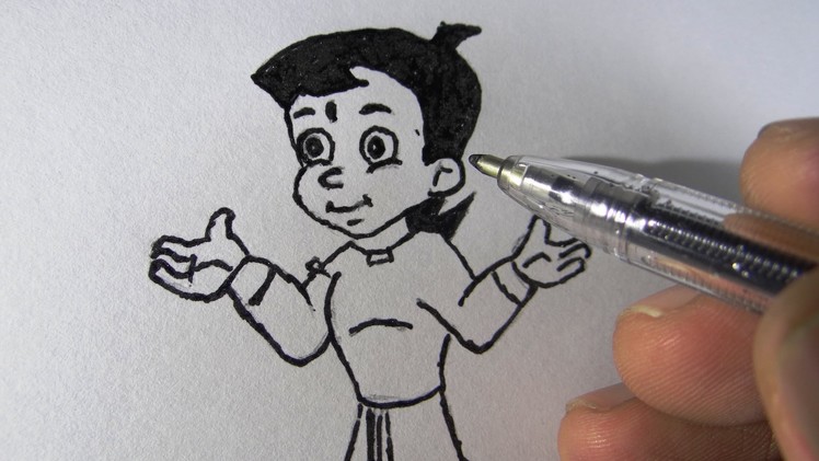 How to draw Chotta Bheem for kids step by step with narration.