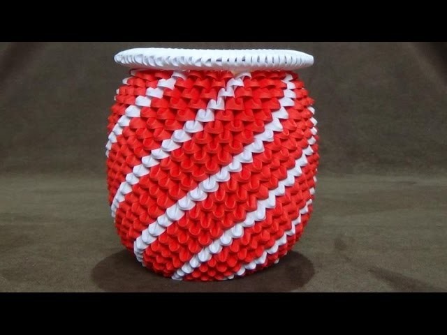 How To Make a 3D Origami Red & White Spiral Vase