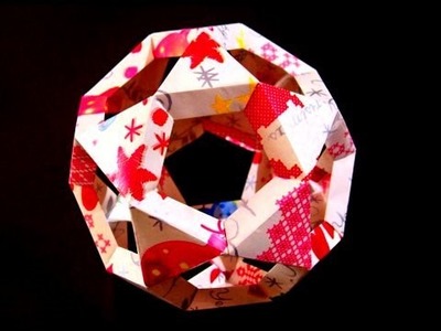 How to make a paper Christmas tree ball or origami icosidodecahedron