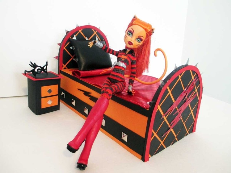 How to make a Toralei Stripe Doll Bed Tutorial. Monster High