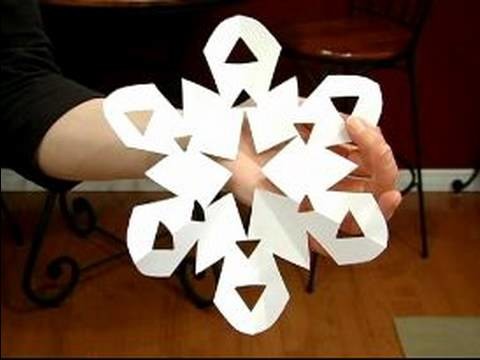 How to Make Paper Snowflakes : Open Cut Angled Center Paper Snowflake Example