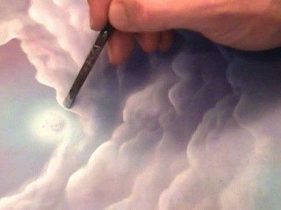 How to paint a fantasy fairy tale landscape and clouds with acrylics by artist Philippe Fernandez