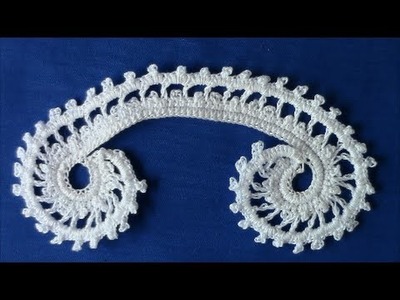 Irish Crochet Basics, a double picot scroll