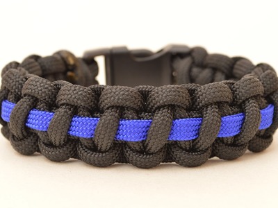 Make a Police Thin Blue Line Paracord Survival Bracelet - BoredParacord.com