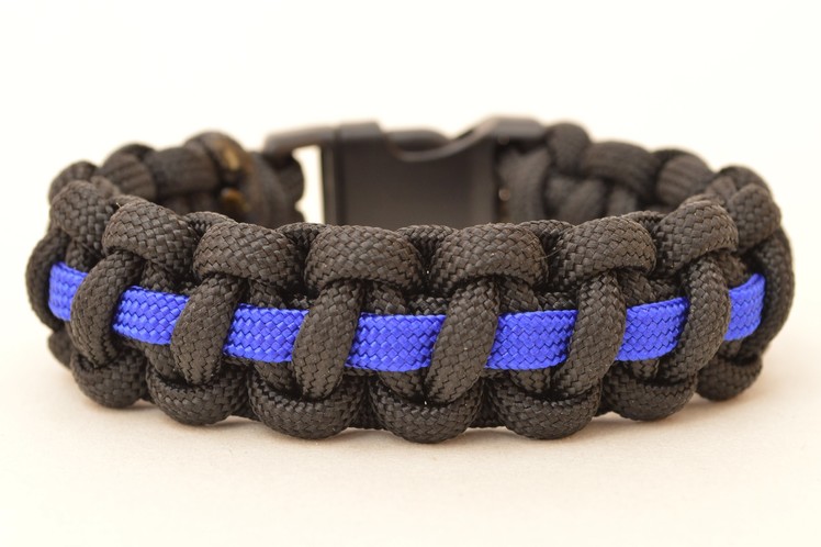 Make a Police Thin Blue Line Paracord Survival Bracelet - BoredParacord.com