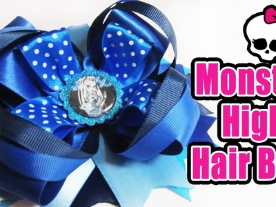 Monster High Inspired Hair Bow Tutorial, Frankie Stein The290ss