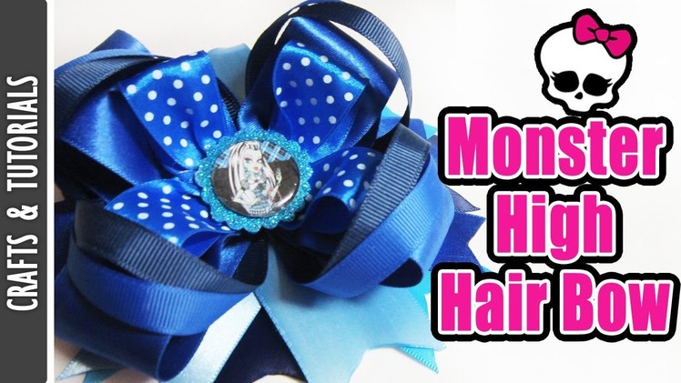 Monster High Inspired Hair Bow Tutorial, Frankie Stein The290ss