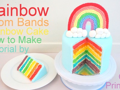 Rainbow Cake Recipe for a Loom Bands Party - How to Bake a Rainbow Cake by Pink Cake Princess