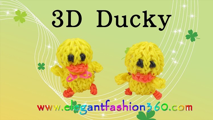 Rainbow Loom 3D Duck.Ducky.Chick charms - How to Loom Bands tutorial by Elegant Fashion 360