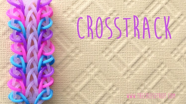 Rainbow loom bands Crosstrack bracelet tutorial