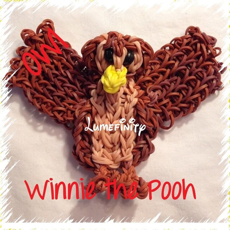 Rainbow Loom bands Owl - Winnie the Pooh figure charm by Lumefinity - How to