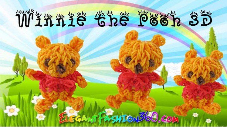 Rainbow Loom Winnie the Pooh 3D Mini Bear - How to Loom Bands