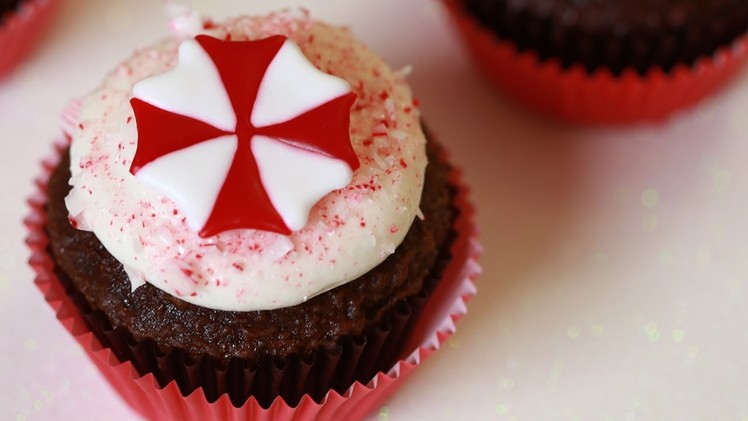 RESIDENT EVIL CHOCOLATE PEPPERMINT CUPCAKES - NERDY NUMMIES