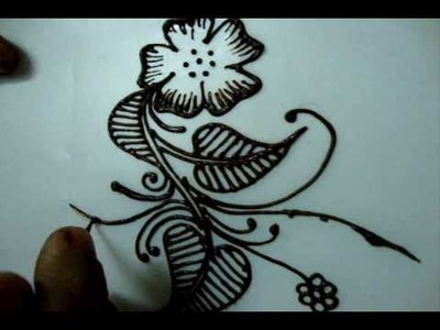 Simple floral henna design tutorial 2 (How to draw for beginners)