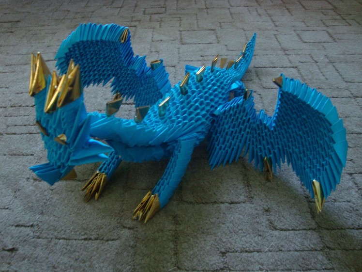 3D origami dragon tutorial (part 3)