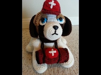 Crochet Saint Bernard Amigurumi Medical Rescue Dog Part 1 of 2 DIY Tutorial