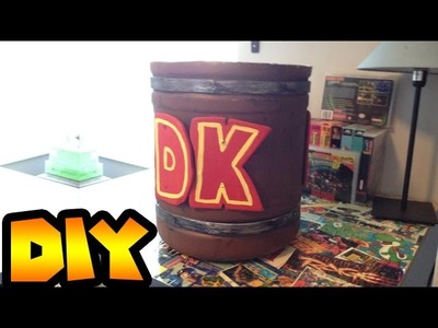 DIY | How to make a Donkey Kong barrel from a water jug. Display for Game room