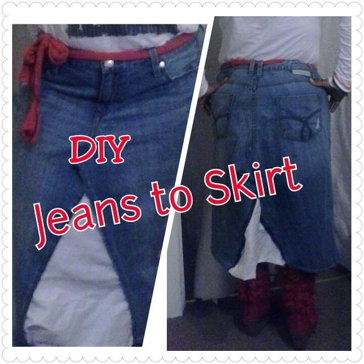 DIY: JEANS TO A SKIRT!!!!