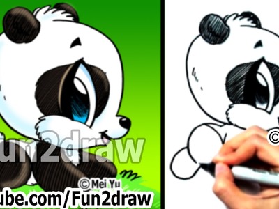 Easy Things to Draw - Drawing Tutorials - How to Draw a Panda - Draw Animals - Fun2draw