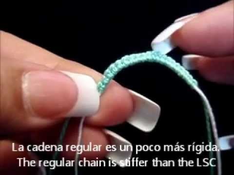 Frivolite-tatting lesson 90 - cadena de nudos fijos - lock Stitch Chain