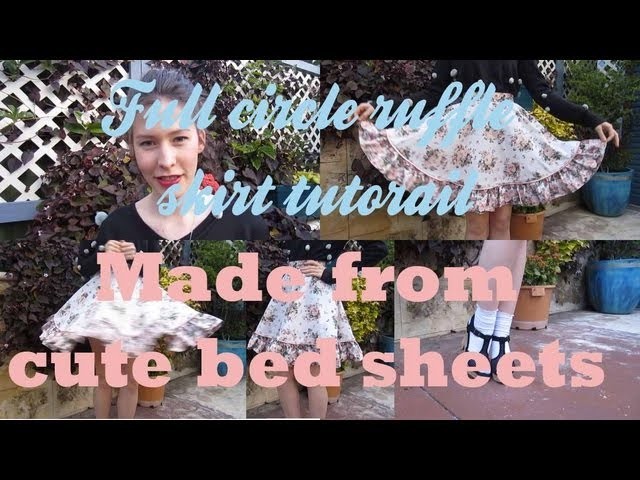 Full circle skirt tutorial from cute bed sheets