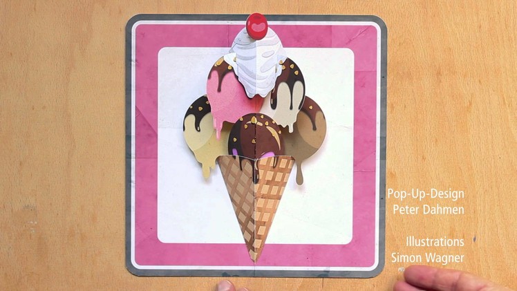 Giant Ice-cream cone Pop Up Card (Scale Model)