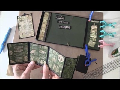 How to build a photo mini album with G45 Olde Curiosity Shoppe paper collection Part 8