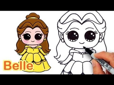 How to Draw Disney Princess Belle from Beauty and the Beast Cute
