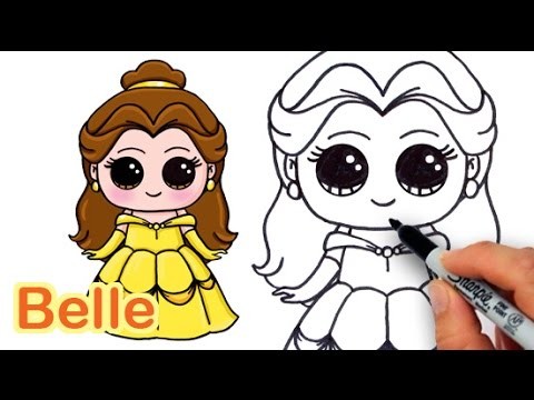 How To Draw Disney Princess Belle From Beauty And The Beast Cute